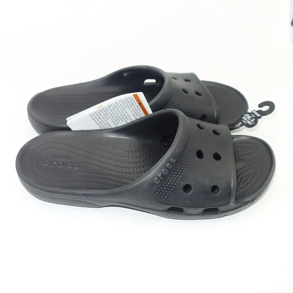 NEW Crocs Coast Slides Sandals Slip On Black Unisex Men's 7 Women's 9